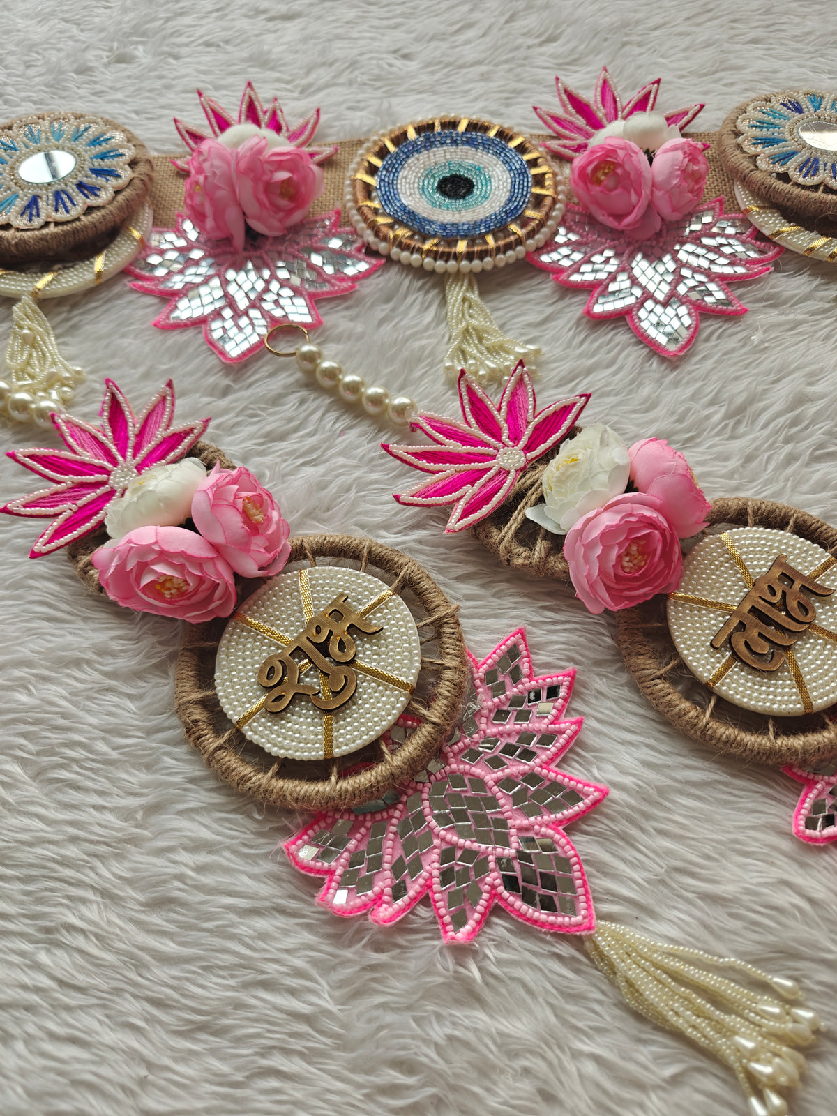Lotus Evil Eye Mirror Toran
