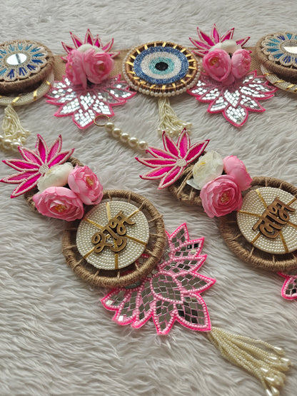 Lotus Evil Eye Mirror Toran