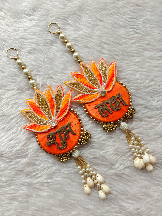 Lotus and Shell Shubh Labh Pair