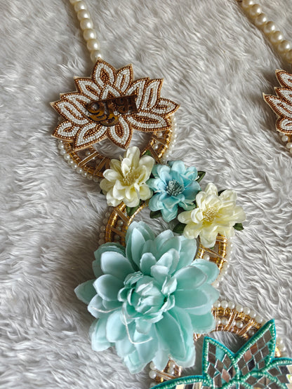 Shubh Labh Floral Latkan Pair with Lotus & Evil Eye
