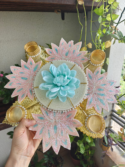 10" Gulnaar Lotus Tealight Rangoli