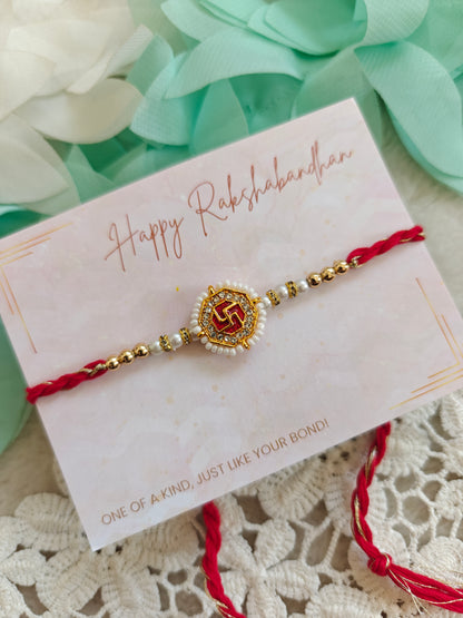 Auspicious Swastik Kundan Rakhi