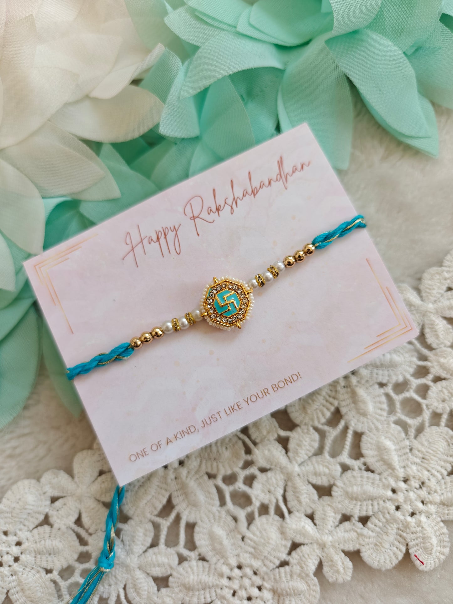 Auspicious Swastik Kundan Rakhi