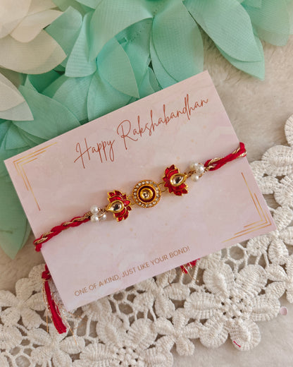 Lotus Kundan Rakhi