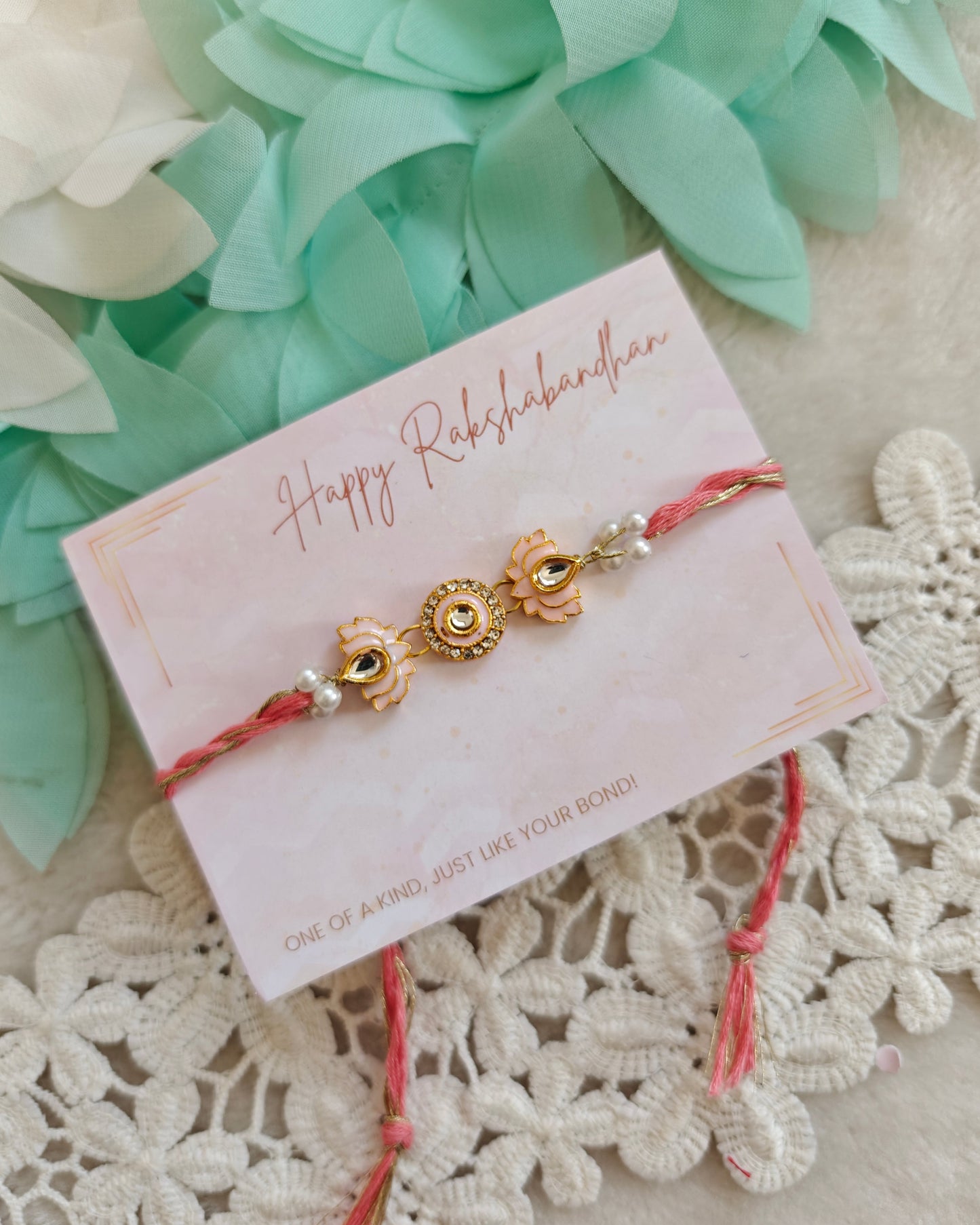 Lotus Kundan Rakhi