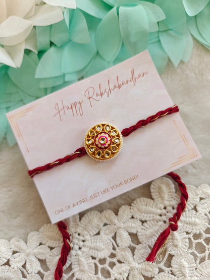 Floral Halo Kundan Rakhi