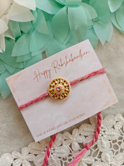 Floral Halo Kundan Rakhi