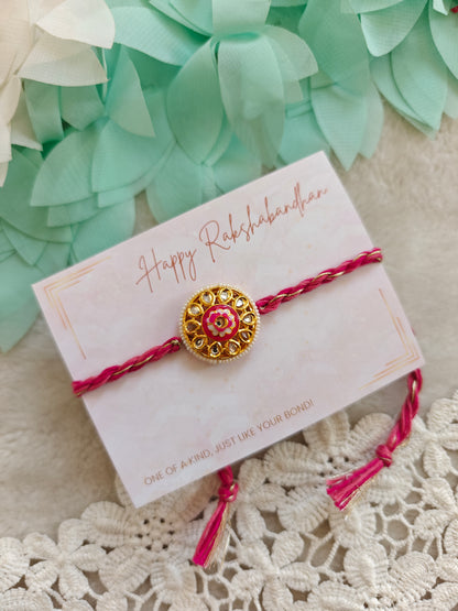 Floral Halo Kundan Rakhi