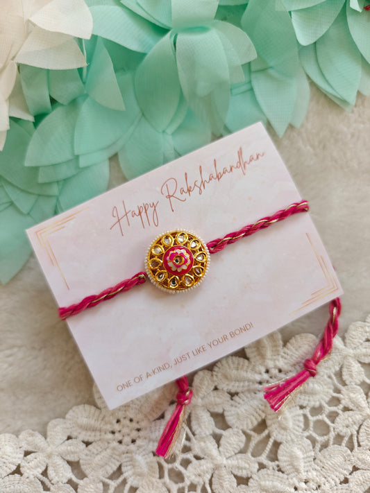 Floral Halo Kundan Rakhi