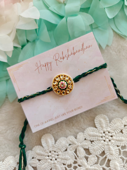 Floral Halo Kundan Rakhi