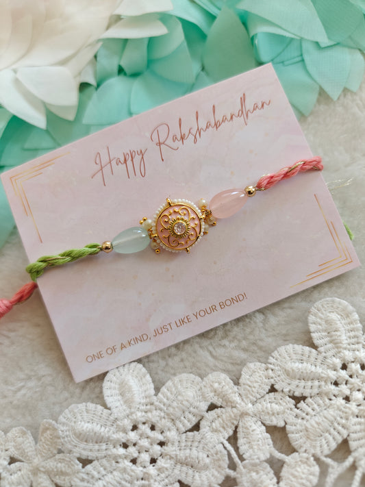 Pastel Kundan Rakhi