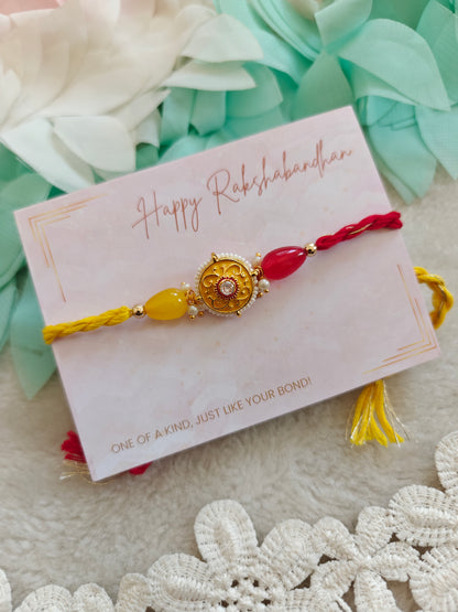 Pastel Kundan Rakhi