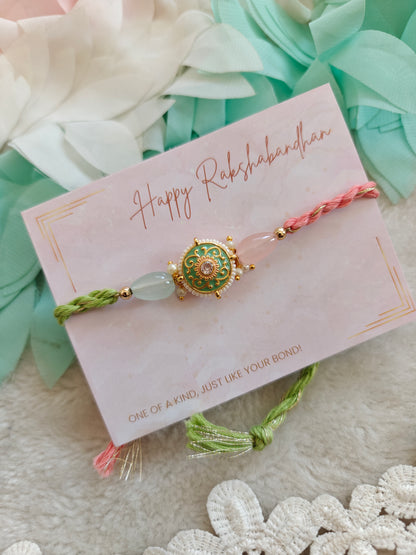 Pastel Kundan Rakhi