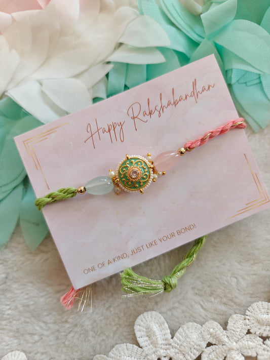 Pastel Kundan Rakhi