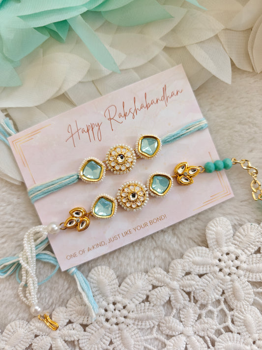 Floral Trio Rakhi and Bracelet Set