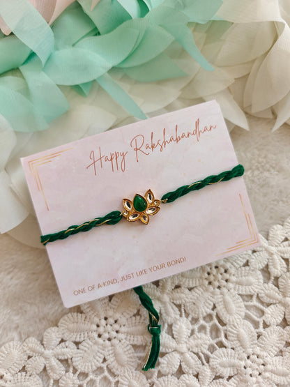 Kundan Lotus Rakhi Set of 2