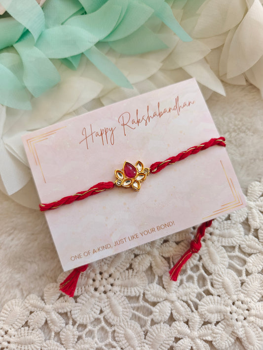 Kundan Lotus Rakhi Set of 2
