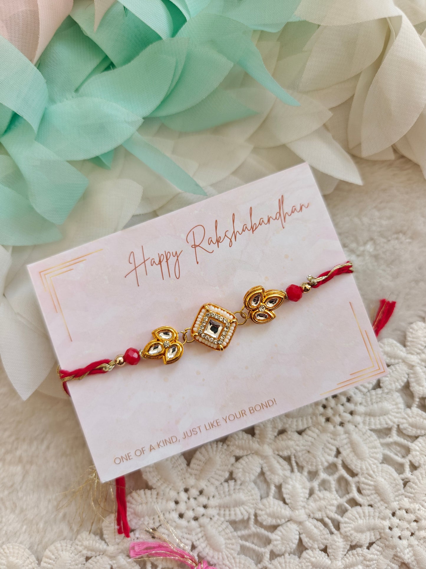 Kundan Leaf Rakhi