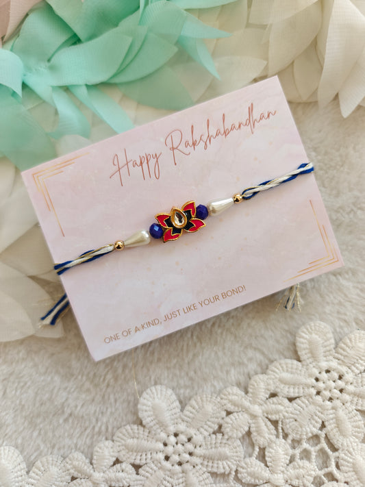 Classic Lotus Pearl Rakhi