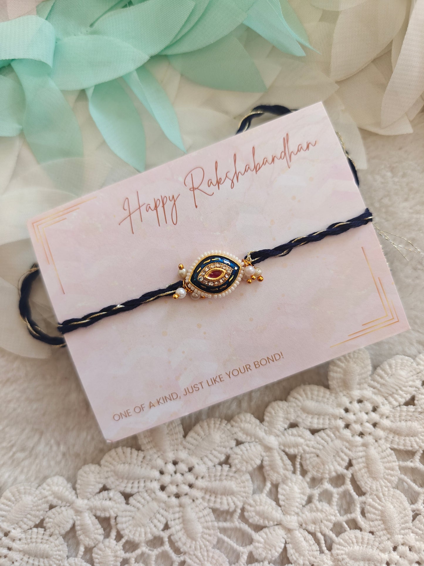 Oval Kundan Rakhi