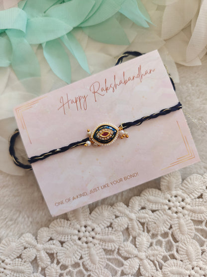 Oval Kundan Rakhi