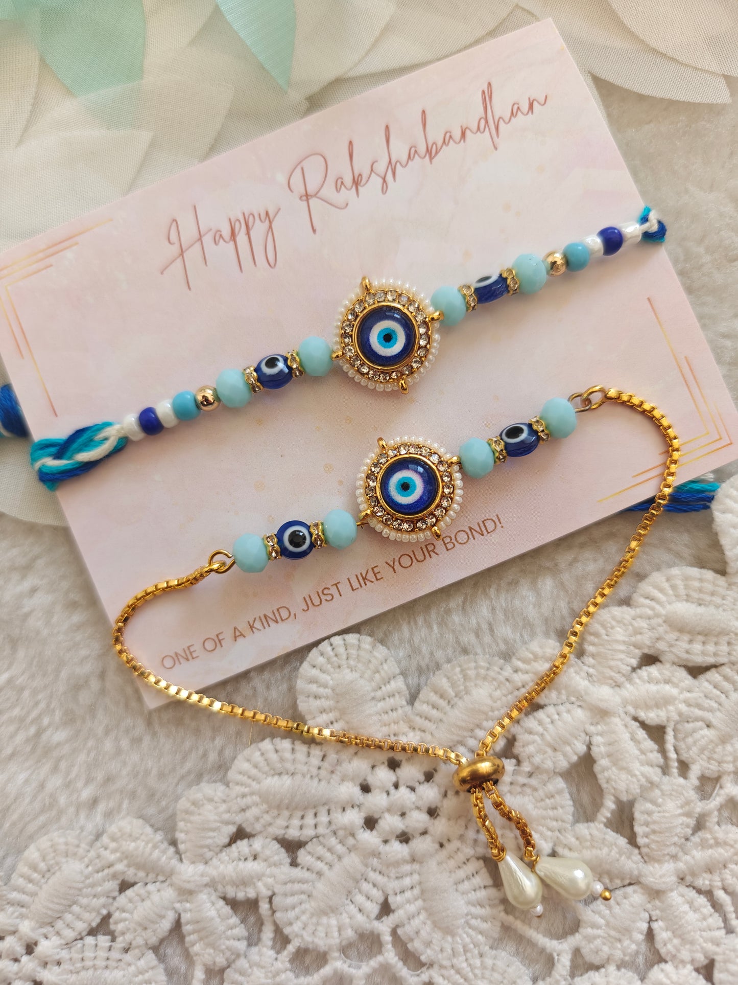 Evil Eye Rakhi Bracelet Set