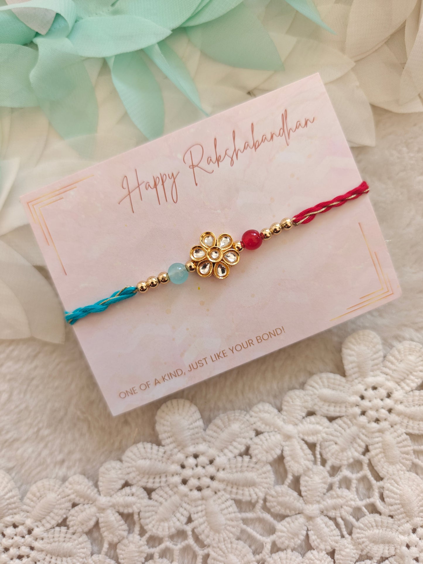 Classic Floral Bead Rakhi