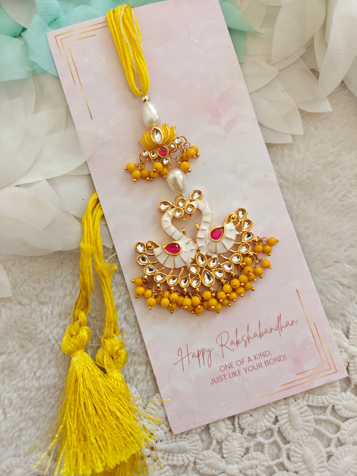 Royal Swan Rakhi Lumba Set