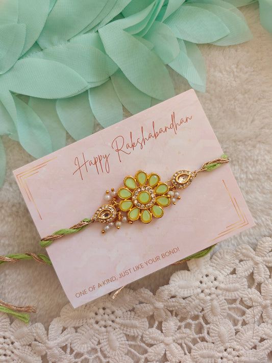 Royal Bloom Kundan Rakhi