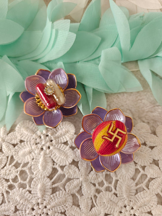 Floral Bloom Roli Chawal and Nariyal Set