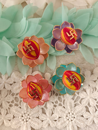 Floral Bloom Roli Chawal and Nariyal Set