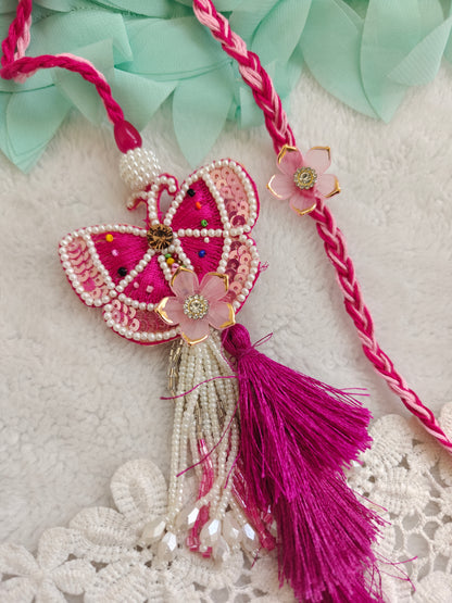 Butterfly Tassel Rakhi Lumba Set
