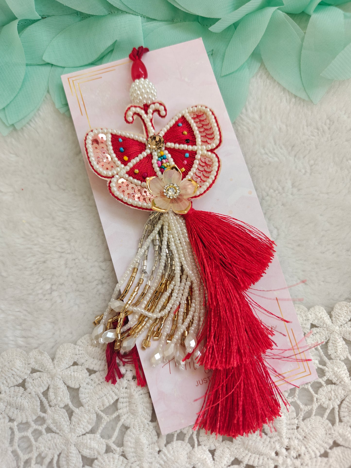 Butterfly Tassel Rakhi Lumba Set