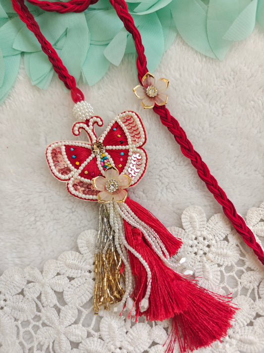 Butterfly Tassel Rakhi Lumba Set