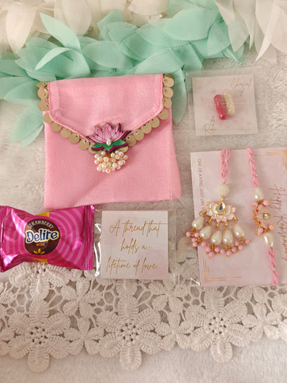 Lotus Grace Rakhi & Lumba Potli Hamper