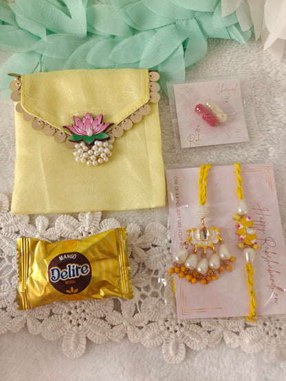 Lotus Grace Rakhi & Lumba Potli Hamper