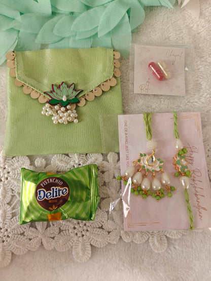 Lotus Grace Rakhi & Lumba Potli Hamper