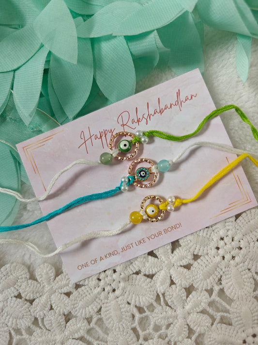 Set of 3 Evil Eye Designer Rakhis