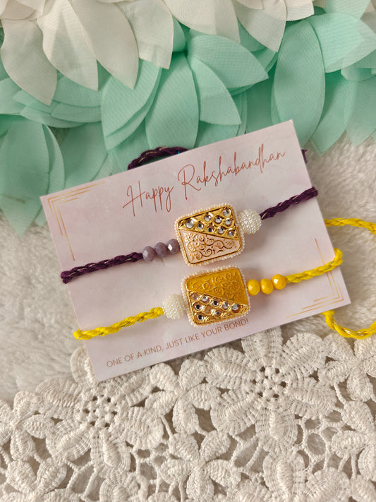 Kundan Rakhi Set of 2