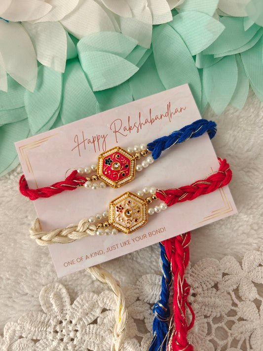 Kundan Rakhi Set of 2