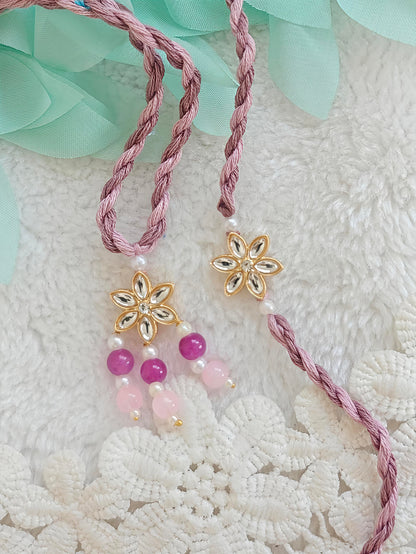 Kundan Bloom Rakhi Lumba Set