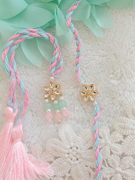 Kundan Bloom Rakhi Lumba Set