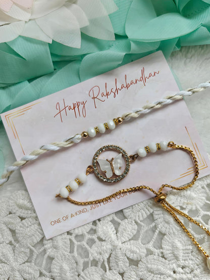 Butterfly Flutter Rakhi Bracelet Set