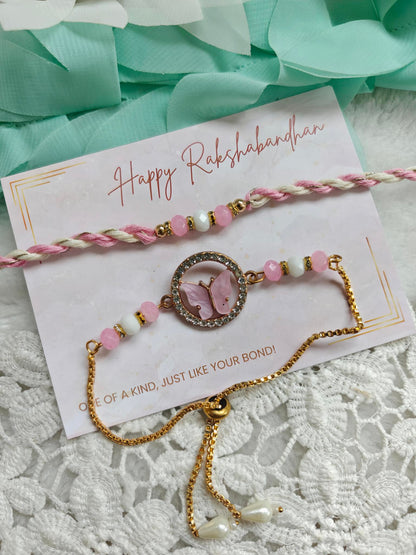Butterfly Flutter Rakhi Bracelet Set