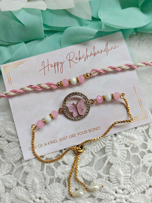 Butterfly Flutter Rakhi Bracelet Set
