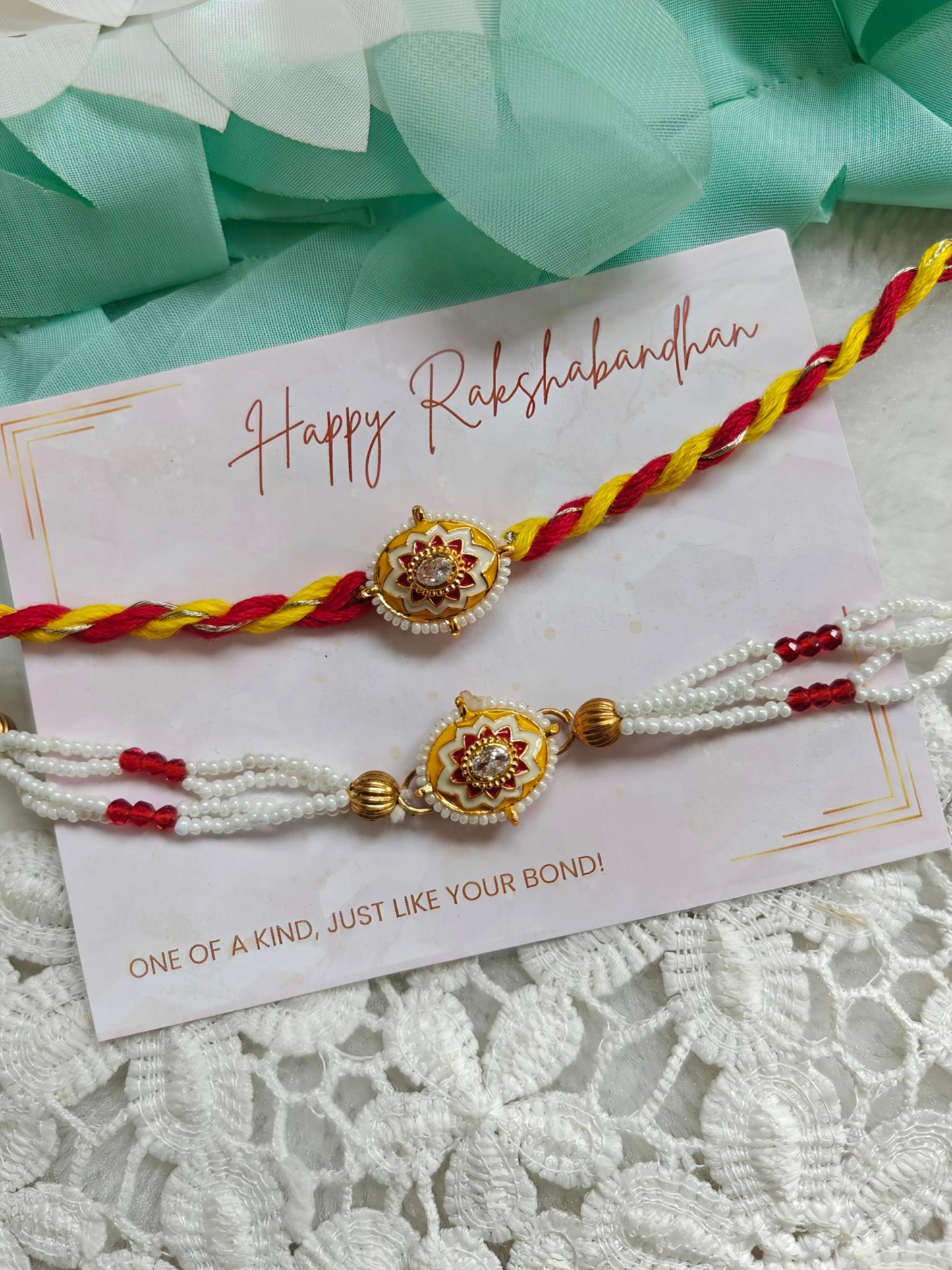 Minimal Oval Rakhi Bracelet Set