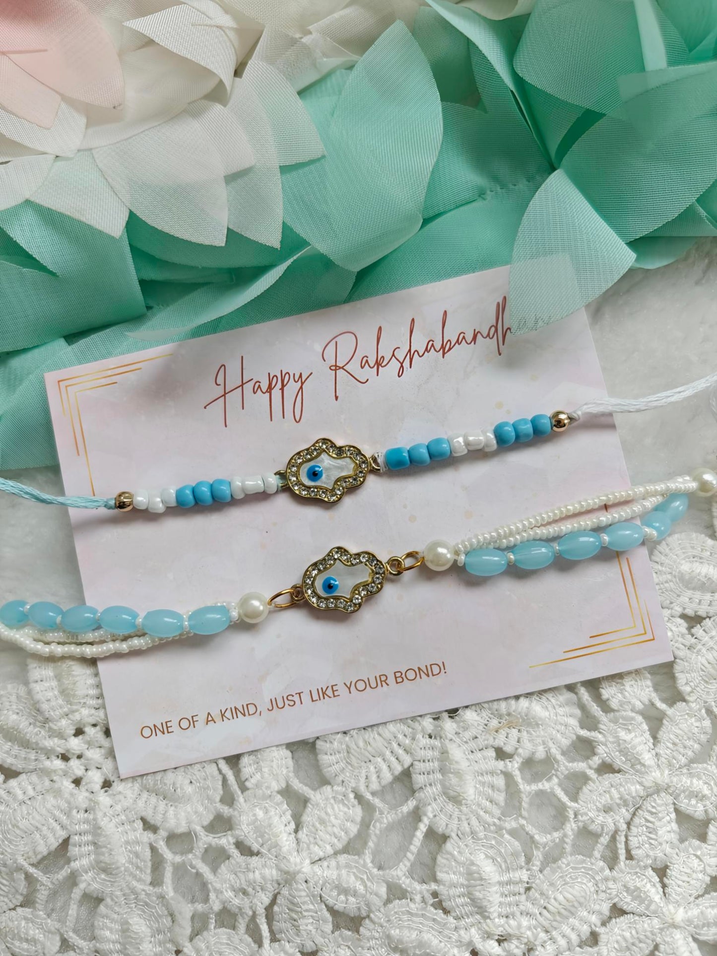 Celestial Evil Eye Rakhi Bracelet Set