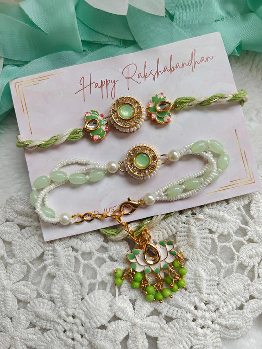 Lotus Rakhi Bracelet Set