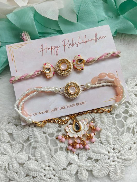 Lotus Rakhi Bracelet Set
