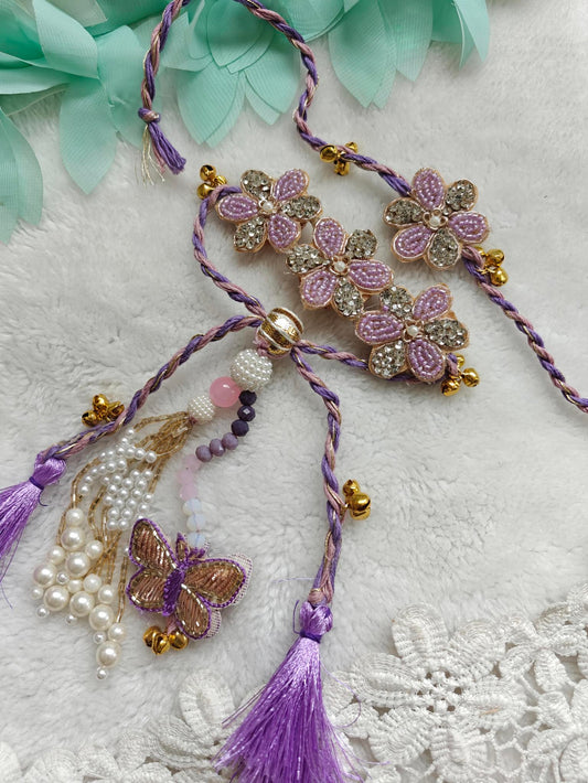 Floral Grace Rakhi Bracelet Set